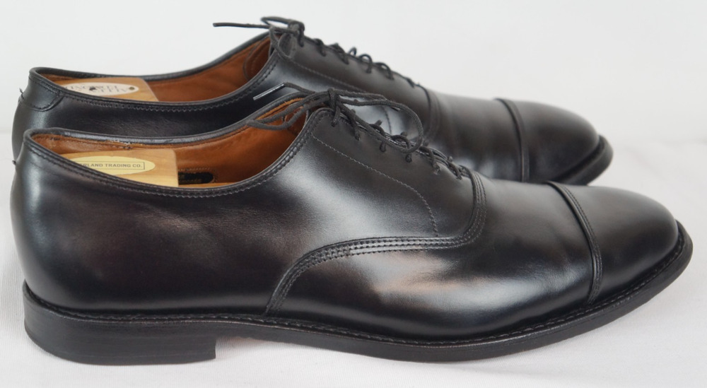 Allen Edmonds Park Avenue 5615 Black Leather Cap Toe Oxfords Shoes Men's 12 D